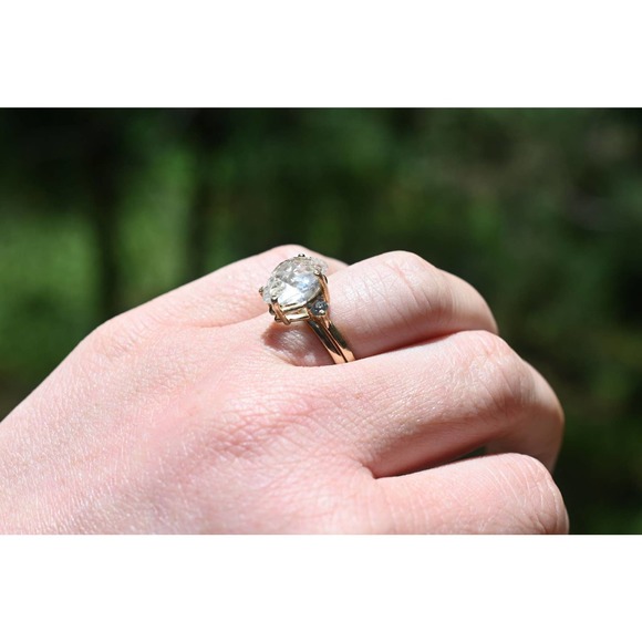 Sapphire Engagement Ring Raw stone Wedding Ring Set Size 3 4 5 6 7 8 9 1… - Picture 3 of 6